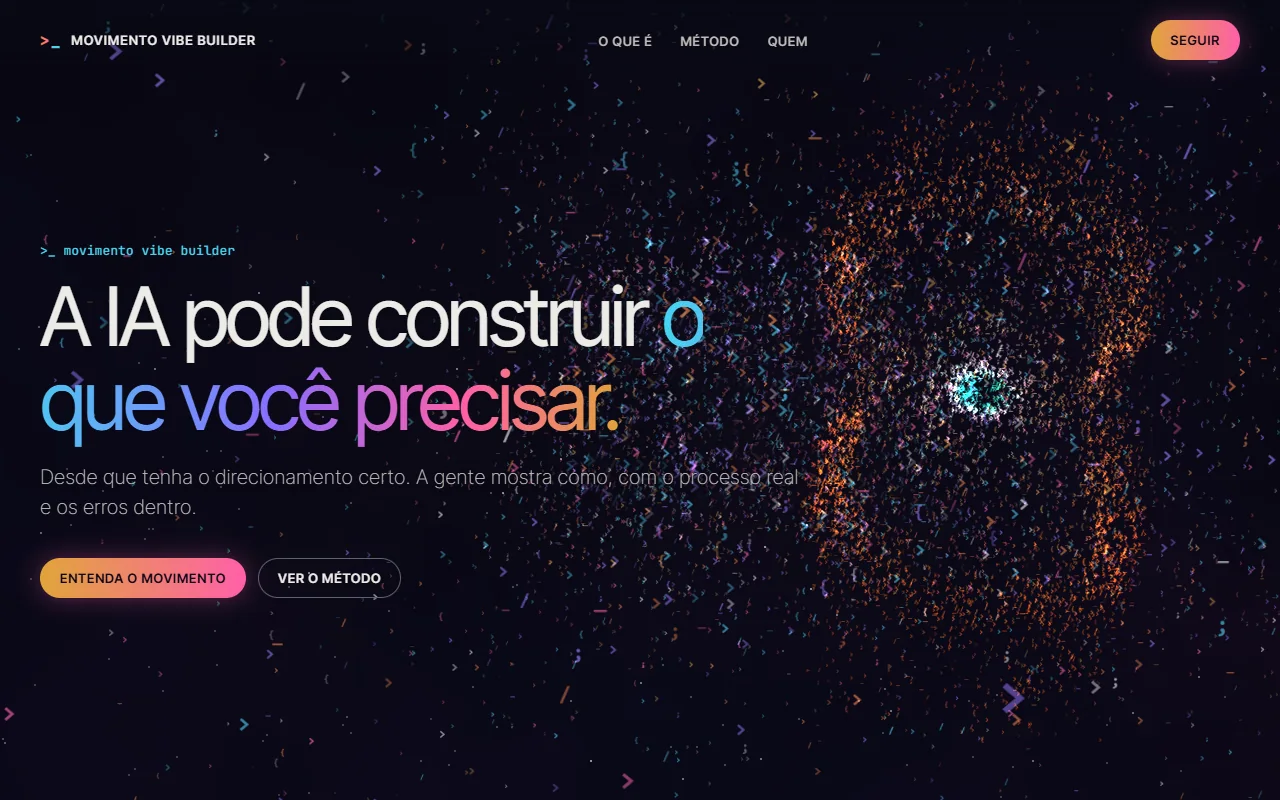 Captura do site movimentovibebuilder.com